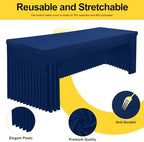 2 Pack Spandex Open Back Tablecloth, Elastic Fitted Stretch Tablecloth for 6FT Rectangle Tables, Waterproof, alternate view 2