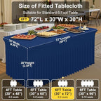 2 Pack Spandex Open Back Tablecloth, Elastic Fitted Stretch Tablecloth for 6FT Rectangle Tables, Waterproof, alternate view 4