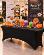 2 Pack Spandex Table Cloth 36x36in, Elastic Fitted Black Tablecloth in Black, alternate view 2