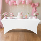 2 Pack Spandex Table Cloth 36x36in, Elastic Fitted White Tablecloth in White, alternate view 6