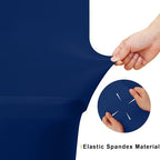 2 Pack Spandex Table Cloth 42x42in, Elastic Fitted Navy Tablecloth in Navy, alternate view 5