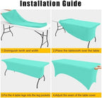 2 Pack Spandex Table Cloth 4FT, Elastic Fitted Aqua Tablecloth in Aqua, alternate view 4