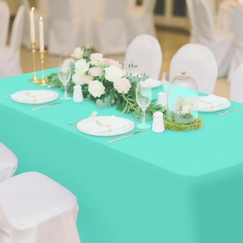 2 Pack Spandex Table Cloth 4FT, Elastic Fitted Aqua Tablecloth in Aqua, alternate view 6
