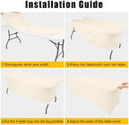 2 Pack Spandex Table Cloth 4FT, Elastic Fitted Beige Tablecloth in Beige, alternate view 5
