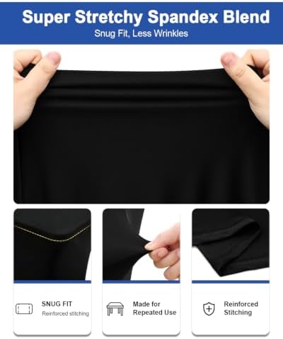 2 Pack Spandex Table Cloth 4FT, Elastic Fitted Black Tablecloth in Black, alternate view 4