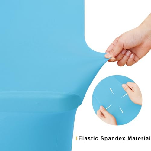 2 Pack Spandex Table Cloth 4FT, Elastic Fitted Blue Mist Tablecloth in Blue Mist, alternate view 5