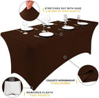 2 Pack Spandex Table Cloth 4FT, Elastic Fitted Coffee Tablecloth in Coffee, alternate view 2