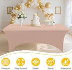 2 Pack Spandex Table Cloth 4FT, Elastic Fitted Nude Tablecloth in Nude, alternate view 3