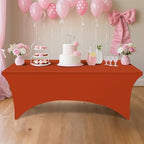 2 Pack Spandex Table Cloth 4FT, Elastic Fitted Rust Tablecloth in Rust, alternate view 6
