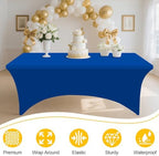 2 Pack Spandex Table Cloth 5FT, Elastic Fitted Blue Tablecloth in Blue, alternate view 3