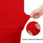 2 Pack Spandex Table Cloth 5FT, Elastic Fitted Red Tablecloth in Red, alternate view 5