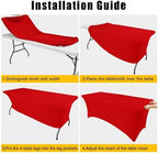 2 Pack Spandex Table Cloth 5FT, Elastic Fitted Red Tablecloth in Red, alternate view 6