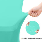 2 Pack Spandex Table Cloth 6FT, Elastic Fitted Aqua Tablecloth in Aqua, alternate view 3