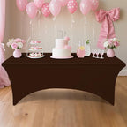 2 Pack Spandex Table Cloth 6FT, Elastic Fitted Coffee Tablecloth in Coffee, alternate view 6