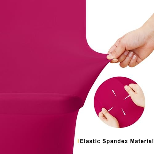 2 Pack Spandex Table Cloth 6FT, Elastic Fitted Fuchsia Tablecloth in Fuchsia, alternate view 4