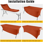 2 Pack Spandex Table Cloth 6FT, Elastic Fitted Rust Tablecloth in Rust, alternate view 5