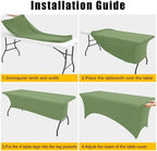 2 Pack Spandex Table Cloth 6FT, Elastic Fitted Sage Green Tablecloth in Sage Green, alternate view 5