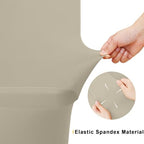 2 Pack Spandex Table Cloth 6FT, Elastic Fitted Taupe Tablecloth in Taupe, alternate view 4