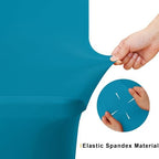 2 Pack Spandex Table Cloth 6FT, Elastic Fitted Teal Tablecloth in Teal, alternate view 4