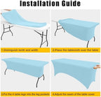 2 Pack Spandex Table Cloth 8FT, Elastic Fitted Baby Blue Tablecloth in Baby Blue, alternate view 4