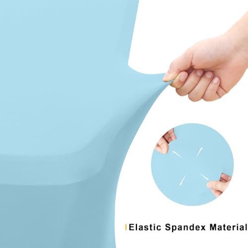 2 Pack Spandex Table Cloth 8FT, Elastic Fitted Baby Blue Tablecloth in Baby Blue, alternate view 5