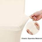 2 Pack Spandex Table Cloth 8FT, Elastic Fitted Beige Tablecloth in Beige, alternate view 4