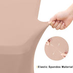 2 Pack Spandex Table Cloth 8FT, Elastic Fitted Nude Tablecloth in Nude, alternate view 5
