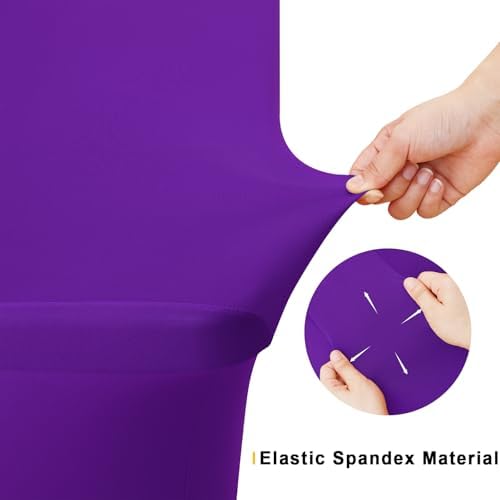 2 Pack Spandex Table Cloth 8FT, Elastic Fitted Purple Tablecloth in Purple, alternate view 5