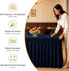 2 Pack Spandex Table Covers 6 FT, Elastic Fitted Stretch Table Skirts for Rectangle Tables, Wrinkle Resistant, alternate view