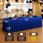 2 Pack Spandex Table Covers 8 FT, Elastic Fitted Stretch Table Skirts for Rectangle Tables, Wrinkle Resistant, alternate view