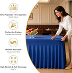 2 Pack Spandex Table Covers 8 FT, Elastic Fitted Stretch Table Skirts for Rectangle Tables, Wrinkle Resistant, alternate view