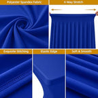 2 Pack Spandex Table Covers 8 FT, Elastic Fitted Stretch Table Skirts for Rectangle Tables, Wrinkle Resistant, alternate view