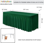 2 Pack Spandex Table Skirts 8ft, Hunter Green for Christmas Decor, alternate view 6