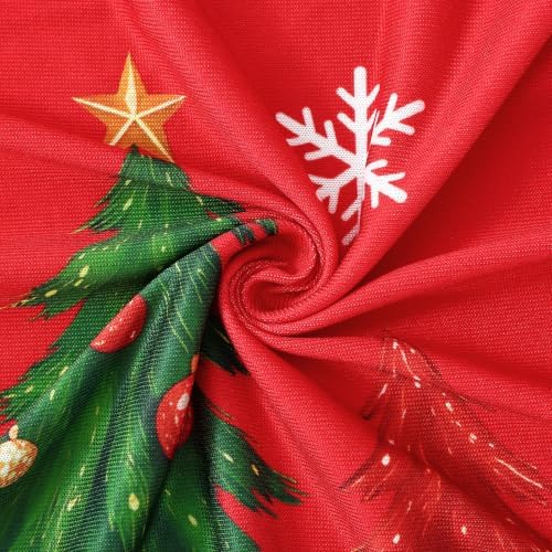 2 Pack Spandex Tablecloth 6FT, Elastic Fitted Red Christmas Trees in Red Christmas Tree, alternate view 2