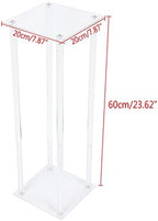 2 Pack Square Acrylic Flower Stand Wedding Centerpieces Tabletop Decor Clear Display Rack (2 Pack(60cm)), alternate view 3