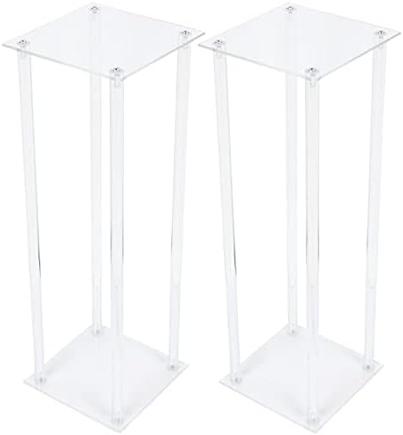 2 Pack Square Acrylic Flower Stand Wedding Centerpieces Tabletop Decor Clear Display Rack (2 Pack(60cm)), alternate view 4