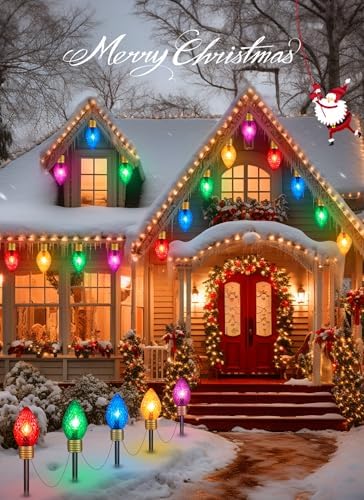 2 Pack Strawberry Jumbo C9 Christmas Pathway Lights Outdoor, Total 17FT, alternate view 2