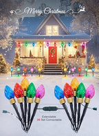 2 Pack Strawberry Jumbo C9 Christmas Pathway Lights Outdoor, Total 17FT, alternate view 4