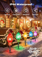 2 Pack Strawberry Jumbo C9 Christmas Pathway Lights Outdoor, Total 17FT, alternate view 5