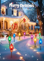 2 Pack Strawberry Jumbo C9 Christmas Pathway Lights Outdoor, Total 17FT, alternate view 6