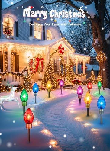 2 Pack Strawberry Jumbo C9 Christmas Pathway Lights Outdoor, Total 17FT, alternate view 6