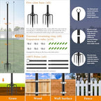 2 Pack String Light Poles,10 Ft Light Poles for Outside String Lights, Outdoor Lights Pole with Fork, Metal, alternate view 4