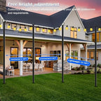 2 Pack String Light Poles,10 Ft Metal Poles with Fork for Outdoor String Lights, Outdoor Light Poles with Fork, alternate