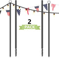 2 Pack String Light Poles for Outside, 10.5 Ft Outdoor String Light Poles for String Lights, Backyard Patio