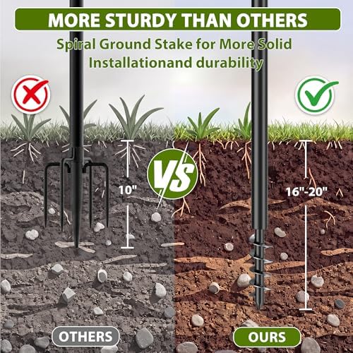 2 Pack String Light Poles for Outside, 10.5 Ft Outdoor String Light Poles for String Lights, Backyard Patio, alternate view 2