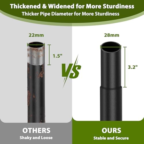 2 Pack String Light Poles for Outside, 10.5 Ft Outdoor String Light Poles for String Lights, Backyard Patio, alternate view 3