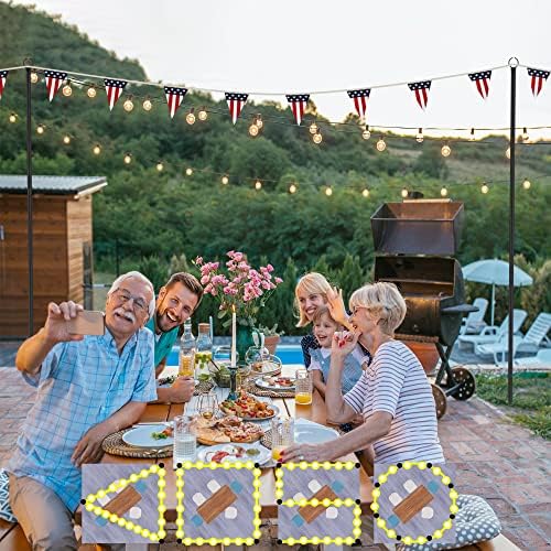 2 Pack String Light Poles for Outside, 10.5 Ft Outdoor String Light Poles for String Lights, Backyard Patio, alternate view 5