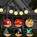2 Pack String Light Poles for Outside, 10 FT Heavy Duty Metal Festoon Poles with 4-Prong Ground Stake, alternate view 5