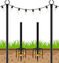 2 Pack String Light Poles, Poles for Outdoor String lights10 Ft Metal Poles with Fork for Outdoor String Lights