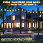2 Pack String Light Poles, Poles for Outdoor String lights10 Ft Metal Poles with Fork for Outdoor String Lights, alternate